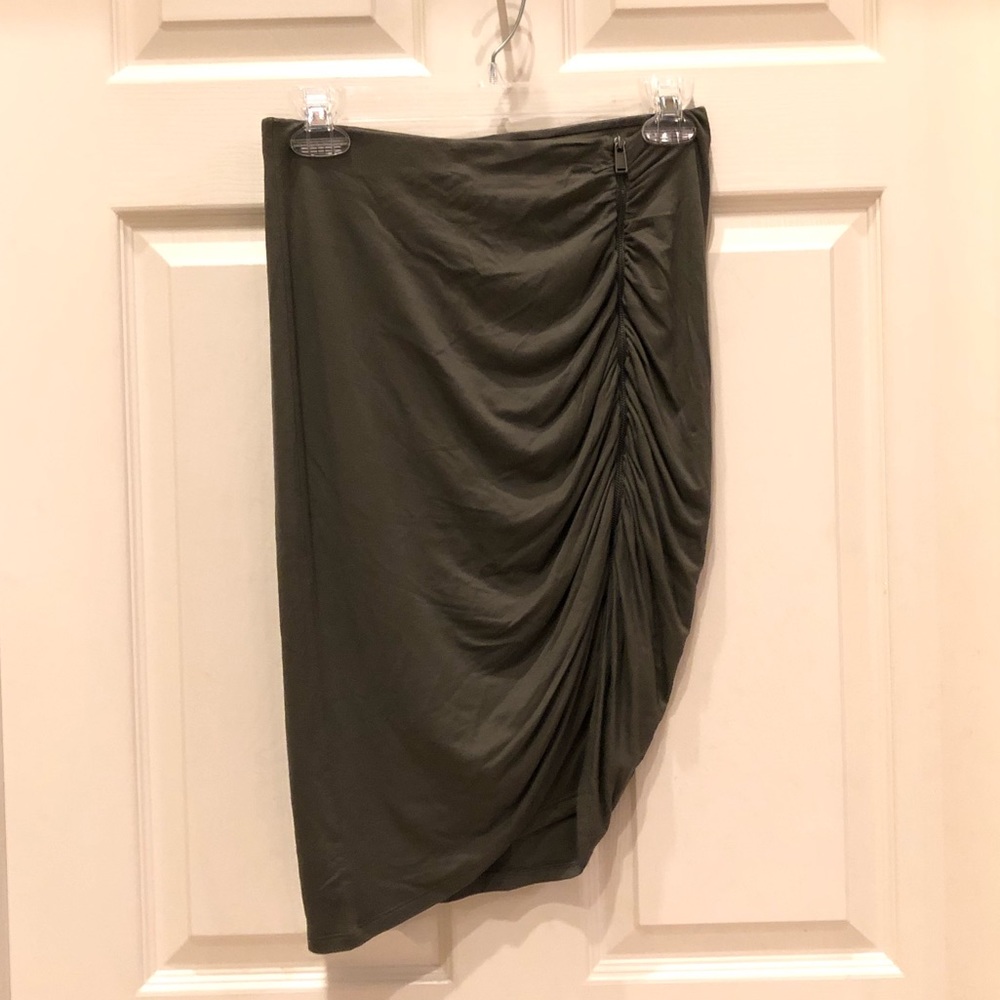 Express Olive Green Asymmetrical Skirt
